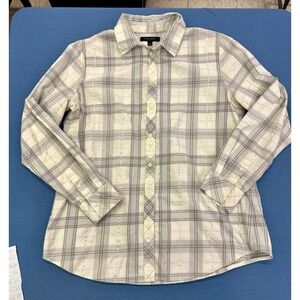 Banana Republic Dillon Shirt Women's Size L Plaid Button Down Long Sleeve Blouse